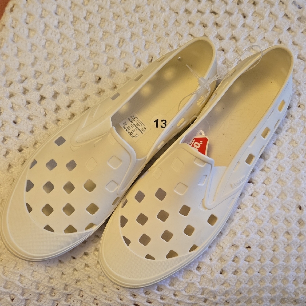 Vans White Perforated Boat Shoes Size 13 SOLD SIZE 11 AVALIABLE